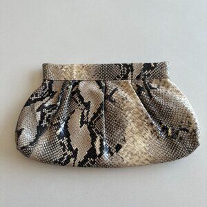 Club Monaco Snake Skin 100% leather Clutch Bag Purse